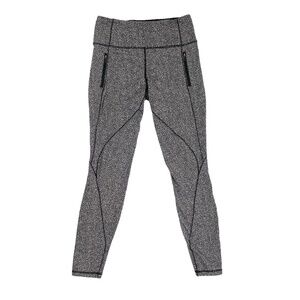 Lululemon Run It Out Tight Power Luxtreme Ripple Jacquard Black White SZ 8